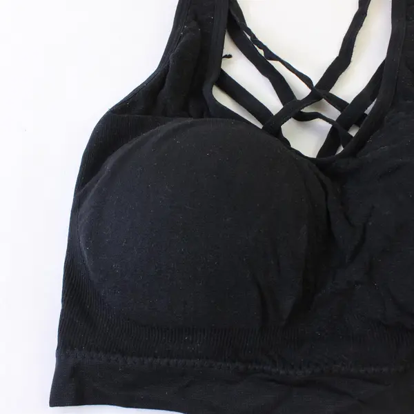 XOXO Solid Black Padded Sports Bra Women's Size 1X