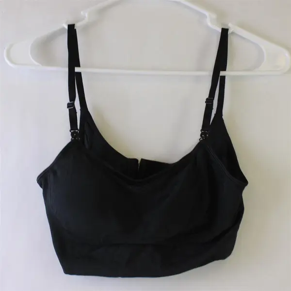 Warners Solid Black Padded Wireless Bra Women's Small