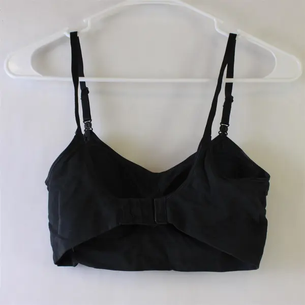 Warners Solid Black Padded Wireless Bra Women's Small