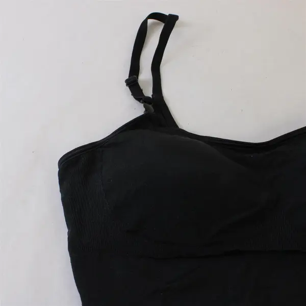 Warners Solid Black Padded Wireless Bra Women's Small