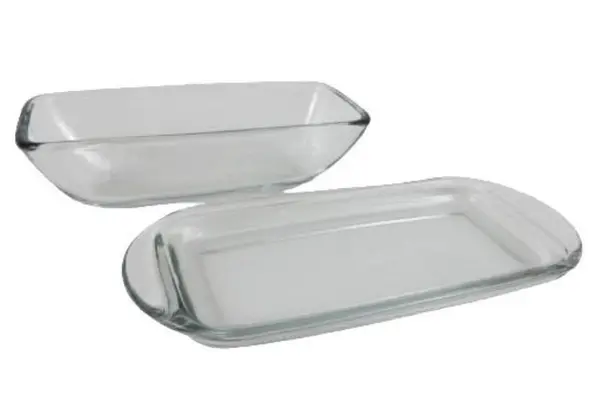 Clear Glass Stick Butter Dish With Lid