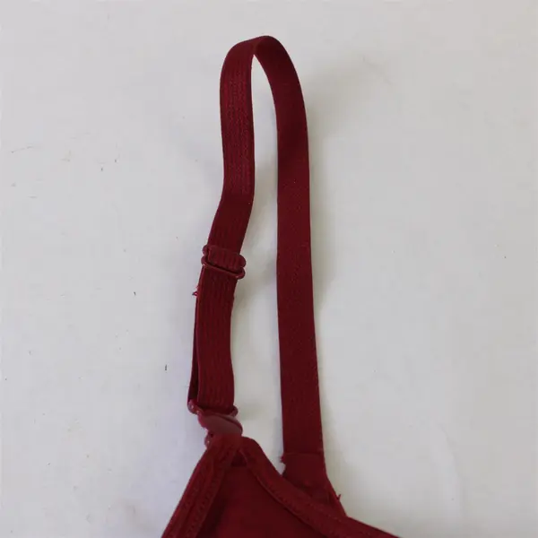 Warners Solid Red Padded Wireless Bra Women's Small