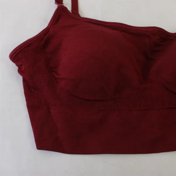 Warners Solid Red Padded Wireless Bra Women's Small