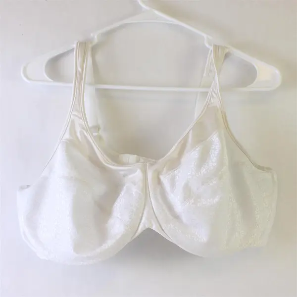 Bali White on White Leopard Print Unlined Underwired Bra Women's Size 42D