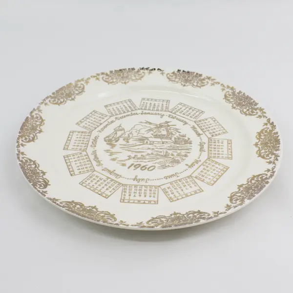 Vtg Taylor Smith Taylor 1960 Year Calendar Plate From Cately's