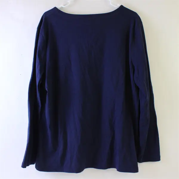 Just My Size Navy Blue Long-Sleeved Lace Detail Top Women's 2X
