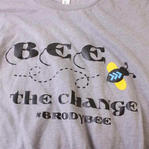 Bella + Canvas Bee the Change #BrodyBee Gray T-Shirt Women's Large