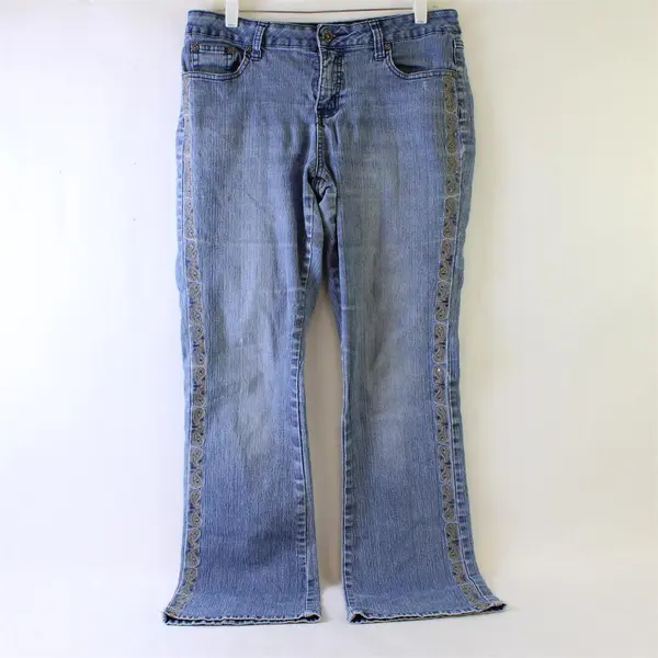 3 Piece Lot Medium Wash Denim Jeans and Shorts DIY Fabric Upcycling 3.5 Lb Total