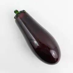 Decorative Purple Hand Blown Glass Eggplant Vegetable 6"