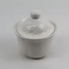 Pfaltzgraff Filigree White Stoneware Sugar Bowl w/ Lid 
