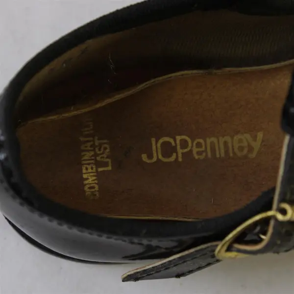 JCPenney Black Patent Leather T-Strap Baby Shoes Size 3C