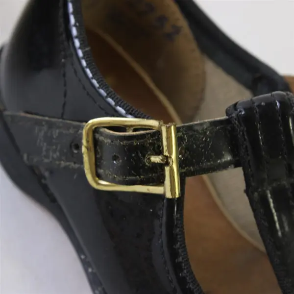 JCPenney Black Patent Leather T-Strap Baby Shoes Size 3C