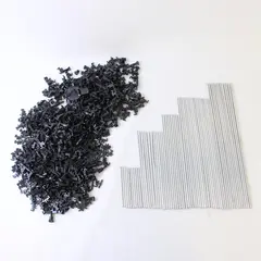 Lot of Assorted Silver Rods Black Plastic Connectors Marble Game Parts