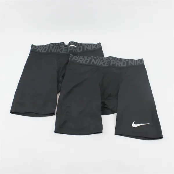 Lot of 2 Nike Pro Men's L Black Dri-Fit Compression Shorts 8" Inseam