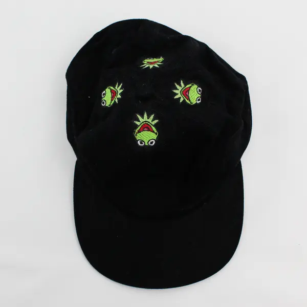 Mad Engine Kermit the Frog Black Embroidered Cap One Size