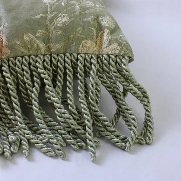 Lot of 2 Stratford Home Floral Throw Pillows Pastel Green Pink Fringe