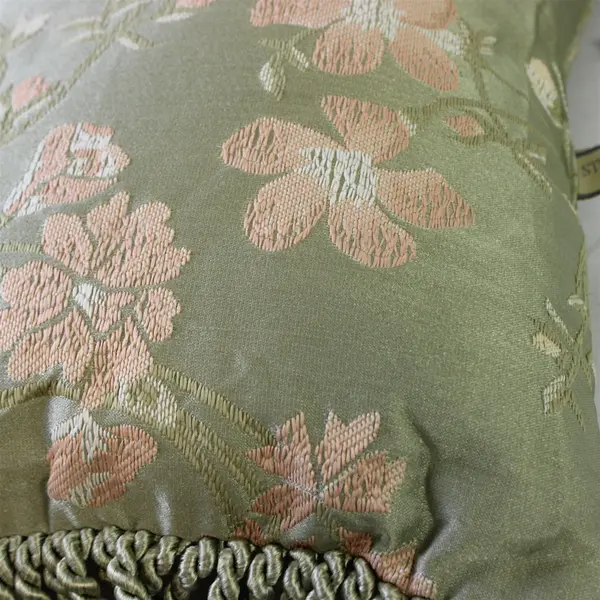 Lot of 2 Stratford Home Floral Throw Pillows Pastel Green Pink Fringe
