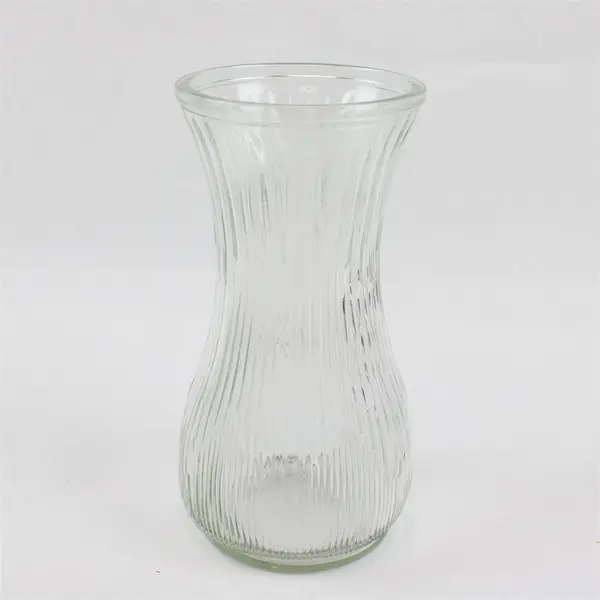 Hoosier Glass 4086-A Clear Ribbed Tulip Flower Vase 8.5in