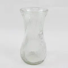 Hoosier Glass 4086-A Clear Ribbed Tulip Flower Vase 8.5in