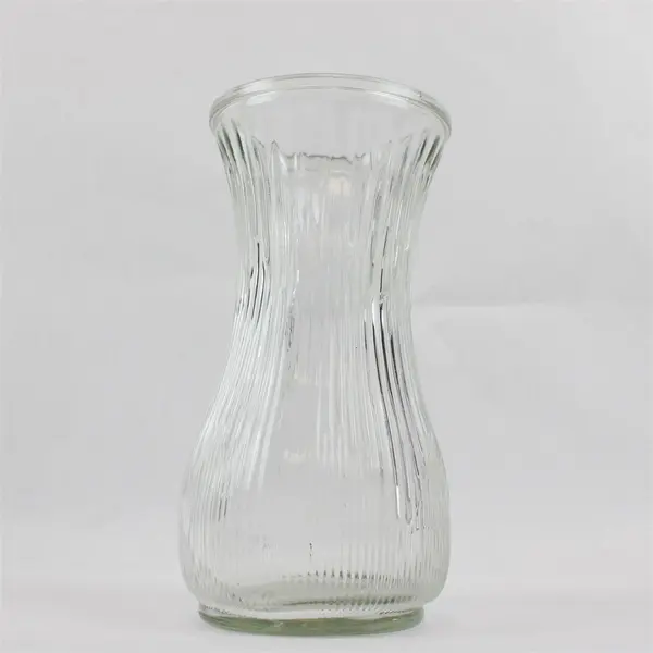 Hoosier Glass 4086-A Clear Ribbed Tulip Flower Vase 8.5in