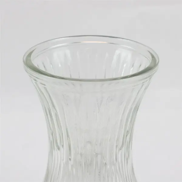 Hoosier Glass 4086-A Clear Ribbed Tulip Flower Vase 8.5in