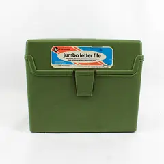 Vintage Sterling Jumbo Letter File Green Plastic Letter-Size Office Storage
