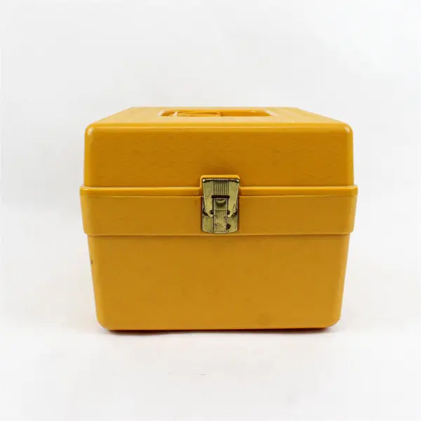 Vtg 1970s WILSON Wil-Hold Mustard Textured Plastic Sewing Pattern Box