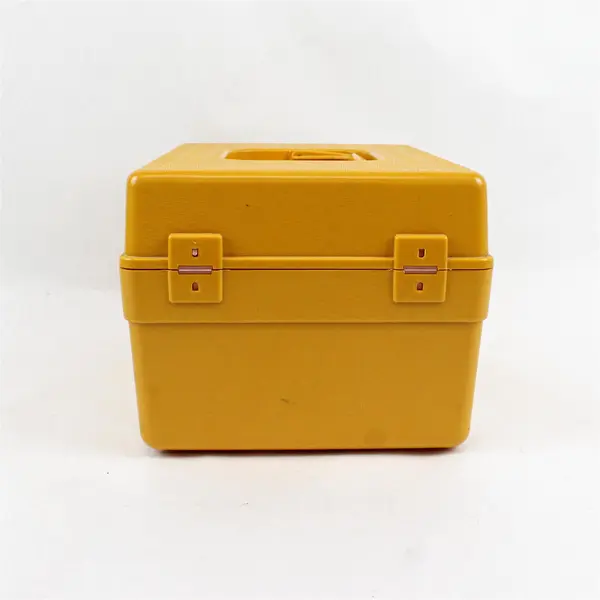 Vtg 1970s WILSON Wil-Hold Mustard Textured Plastic Sewing Pattern Box