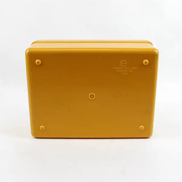 Vtg 1970s WILSON Wil-Hold Mustard Textured Plastic Sewing Pattern Box