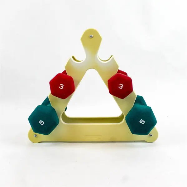 Lot of 2 Dumbbell Sets 3 lb & 5 lb Hand Weights w/ Rack