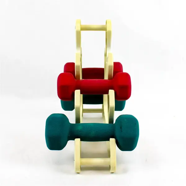 Lot of 2 Dumbbell Sets 3 lb & 5 lb Hand Weights w/ Rack