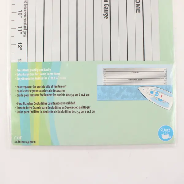 Dritz Home 44080 Drapery Hem Gauge 9 x 18 in Sewing Measuring Tool