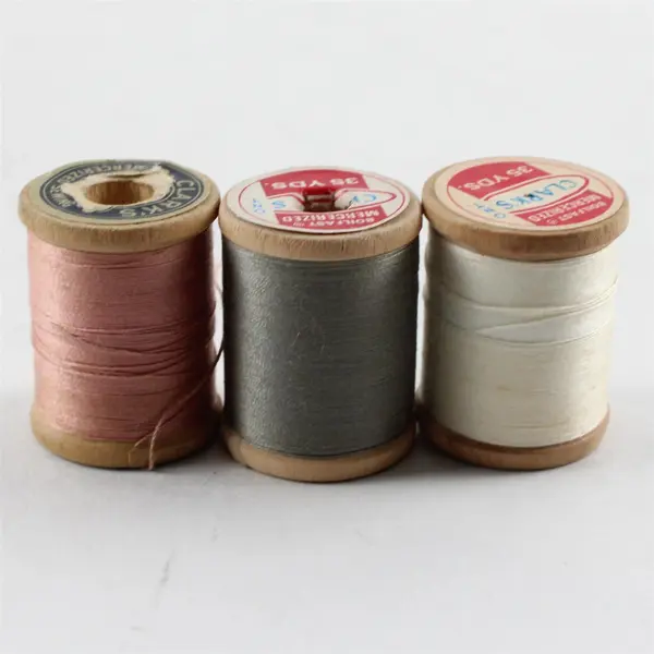 Lot of 7 Clarks Thread Spools Assorted Colors White Red Pink Grey