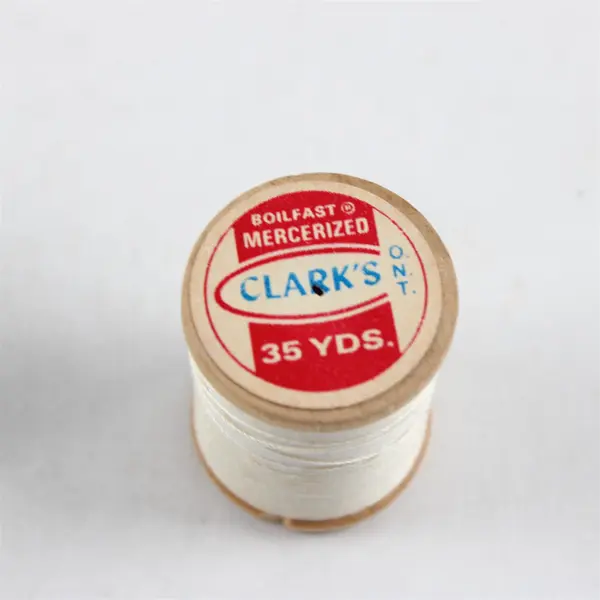 Lot of 7 Clarks Thread Spools Assorted Colors White Red Pink Grey