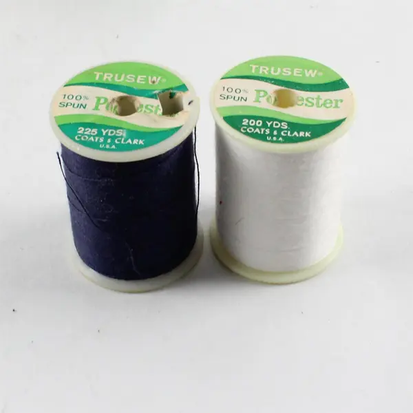 Lot of 14 Trusew Polyester Thread Spools White Green Blue Orange Black