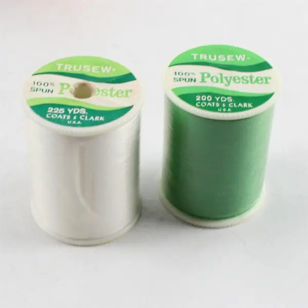 Lot of 14 Trusew Polyester Thread Spools White Green Blue Orange Black
