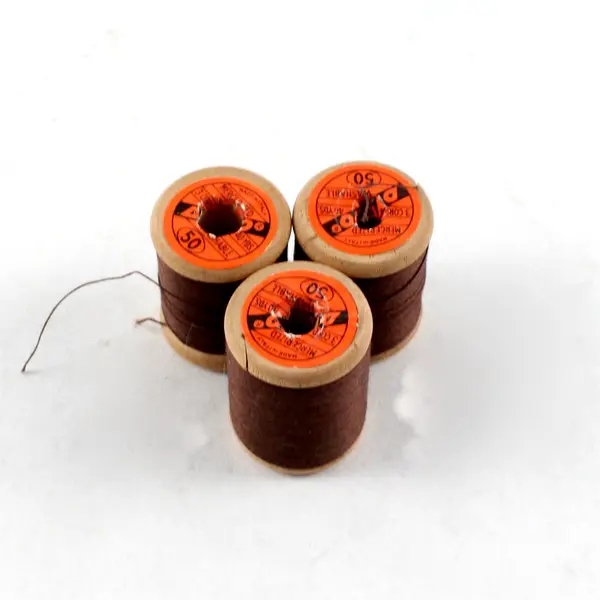 Lot of 3 Dyno Dark Brown Thread Spools Made in Italy