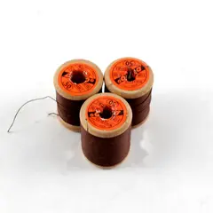 Lot of 3 Dyno Dark Brown Thread Spools Made in Italy