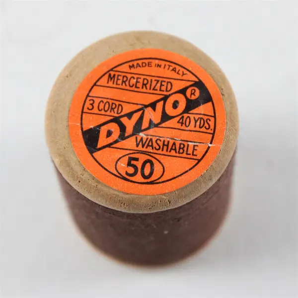 Lot of 3 Dyno Dark Brown Thread Spools Made in Italy