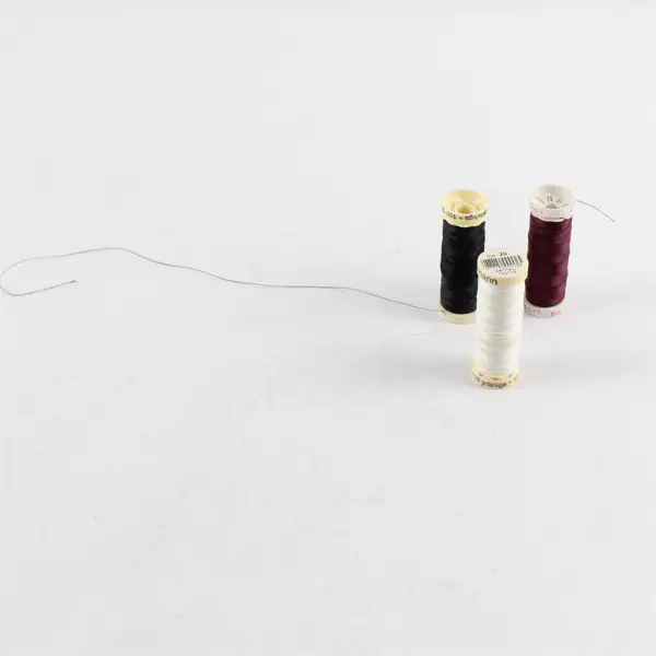 Lot of 3 Gütermann Thread Spools Maroon Black White