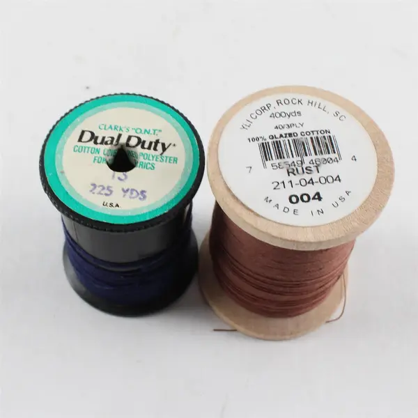 Lot of 10 Assorted Sewing Thread Spools Blue Brown Purple Orange Black White