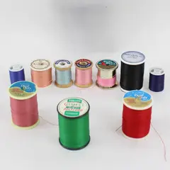 Lot of 10 Coats & Clark Thread Spools Mixed Colors
