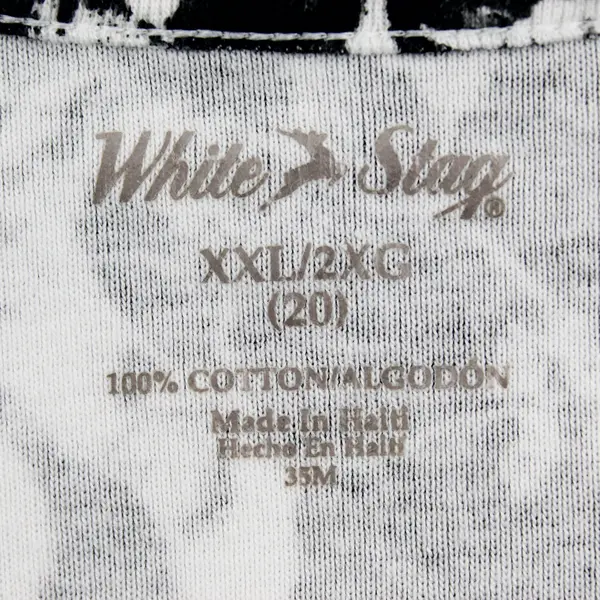 White Stag Women's Short Sleeve Black and White Floral T-Shirt 2XL 