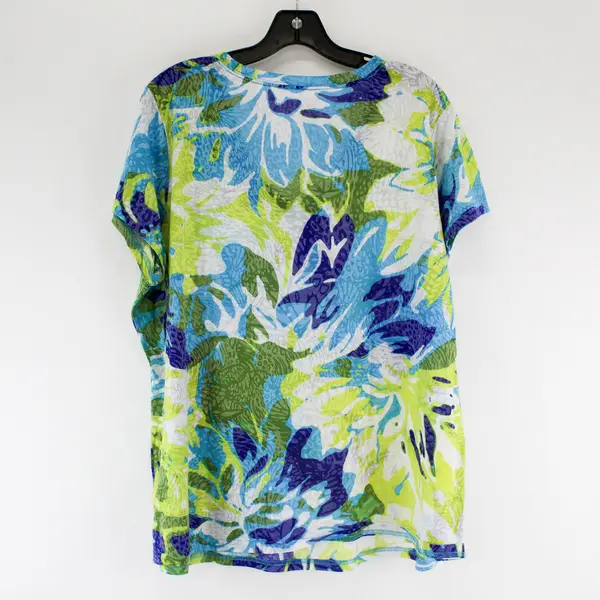 Willow Bay Women's 2X Short Sleeve T-Shirt Bright Floral