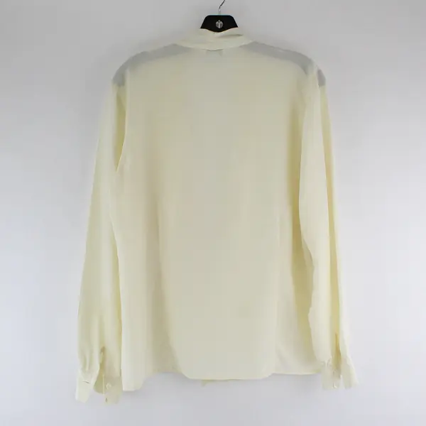 Paul Stanley Size 10 Ivory 100% Silk Wrap Blouse Women