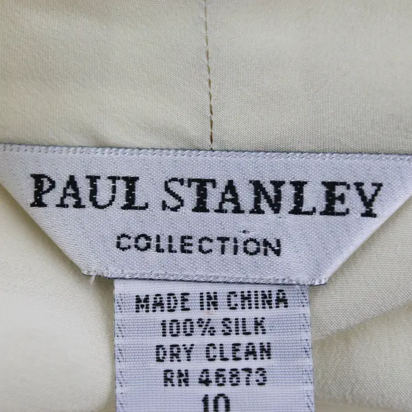 Paul Stanley Size 10 Ivory 100% Silk Wrap Blouse Women