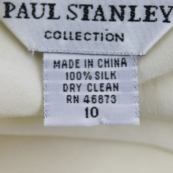 Paul Stanley Size 10 Ivory 100% Silk Wrap Blouse Women