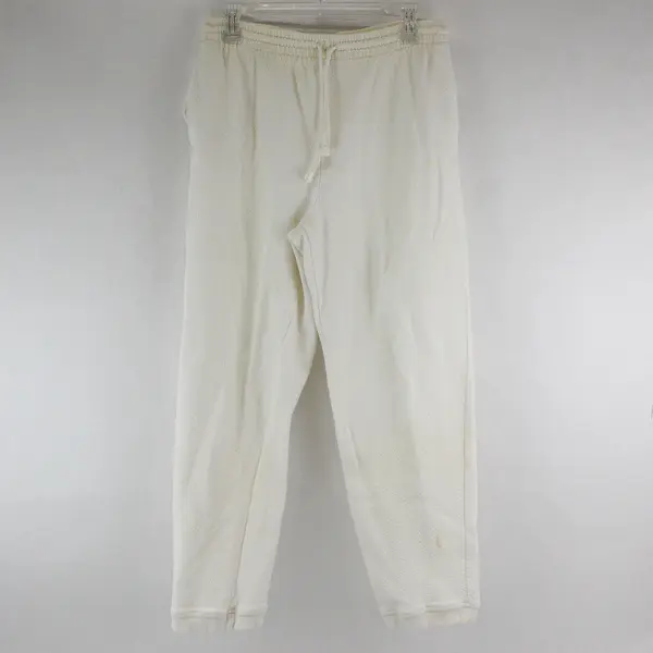Liz & Co Off White Drawstring Sweatpants Women's M