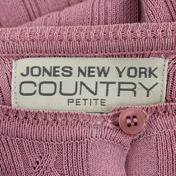 Jones New York Pink Petite Button Up Sweater Size Small
