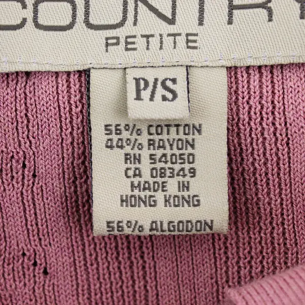 Jones New York Pink Petite Button Up Sweater Size Small